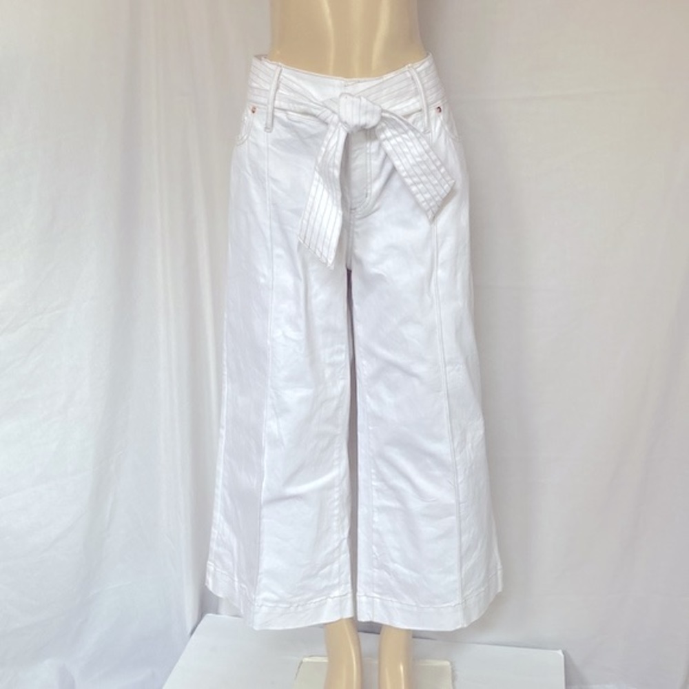 INC International Concepts Wide Leg Pants Size 16R White Color Belted NWT